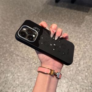 Phone Case For Realme C53 C51 C51S C55 C63 C61 C65S C65 C67 12 LITE C71 V11 C75 C73 C75X 14X 10 Casing Realme Note 50 60 60X 70 70T 5 5S 5i 6i C3 C3i C2 8 Simple Kitty Leather Soft Case Cover PWJK1046A