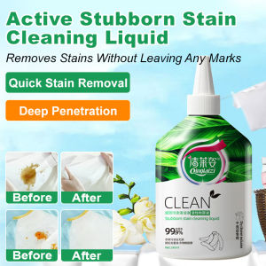 🔥Hot Sale🔥Powerful Degreasing King Cleaning Solution Active Original Liquid Stain Remover Concentrated Active Stain Remover Liquid For Stubborn Stains Grease Oil Removal Color Safe Laundry Detergent Booster For Clothes Fabric Care Non Toxic Formula