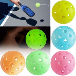 ART SUPPLIESX Multicolor Luminous Pickleball Elastic Glow in The Dark PE Ball Creative 74MM  40 Holes Glowing Balls Indoor Utdoor