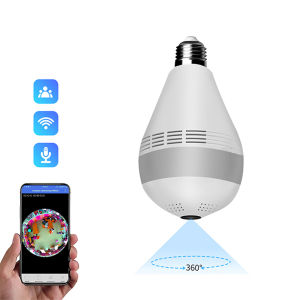 [New Ready Stock]Original 360 panoramic wifi 1080p high-definition network panoramic camera ip fisheye home security light camera remote video surveillance
