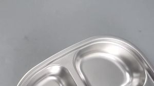 Stainless Steel Kids Plates 3 Sections Stainless Steel Divided Plates Kids with Suction Unbreakable Kid Platter Plate Reusable Versatile Dinner Plate for Kid Portion Control Dishwasher Safe