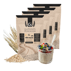 [2kg] Combo 4 túi Yến mạch tươi cán mỏng (cán dẹt) GUfoods - Giàu chất xơ & protein thực vật Tốt cho sức khoẻ Túi zip tiện lợi Healthy Lành mạnh Tập gym Eat clean