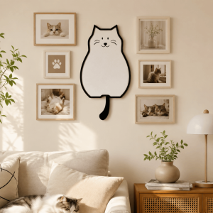 YOUSHI TOP Tự dính Tấm ốp tường ảnh Sáng tạo Hình Dáng Con Mèo Tấm ván tường bằng nỉ Có thể tháo rời Bối cảnh bữa tiệc Bảng tin Tường