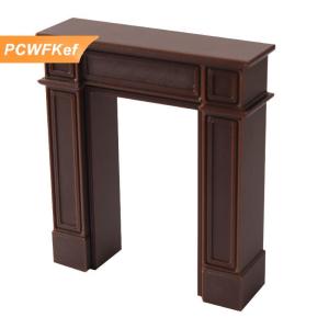【PCWFKef】 1pcs Dollhouse thu nhỏ phong cách Châu Âu nhà phòng khách Tủ Mỹ Retro lưu trữ lò sưởi nền trang trí nội thất