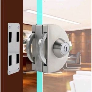 CITYGO Tempered glass door lock shop sliding door lock free opening U-shaped lock single door double door frameless glass floor lock bolt
