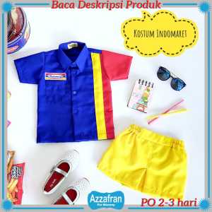 Carnaval Series | Kostum Kemeja Indomaret | Setelan Anak Perempuan | Azzafran for Mommy