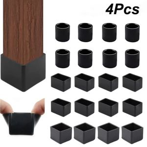 NOONOR Round Chair Leg Caps Square Black Furniture Leveling Feet Anti-slip Pads Non-slip Floor Protector Pads Furniture Protection