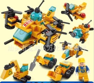 ✳Local Ready️✳️6in1 Building Blocks Police Car Fire Engine Aircraft Castle Kids Learning Birthday Gift