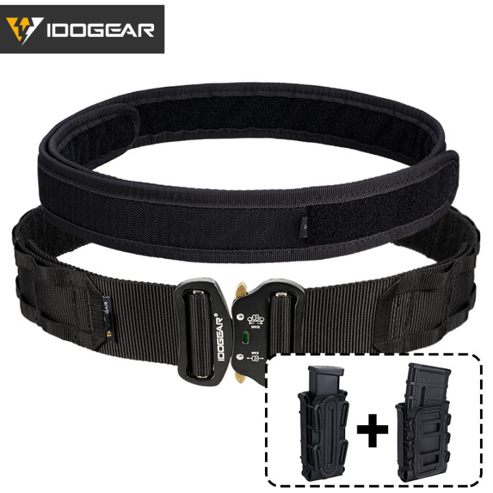 IDOGEAR 2" Tactical Belt With Quick Release Metal Buckle – MOLLE Laser Cut – Airsoft/Hunting
