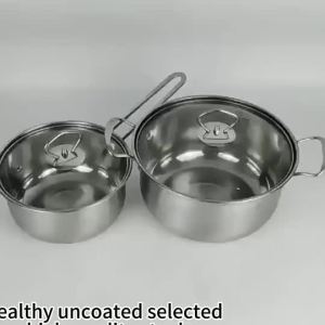PANCI SET STAINLESS VIENNA 2PCS 16 & 18CM / PANCI SET + TUTUP KACA