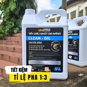 Can Tẩy Dầu Nhớt Đa Năng CLEAN OIL UNITECH 5 lít - Dung Dịch Tẩy Motobike Cleaner 5L Tẩy Nhớt Rửa Sên Lốc Máy Đậm Đặc