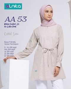 ALNITA ATASAN AA 053 ATASAN WANITA ADEM SALUR POLOS TERBARU