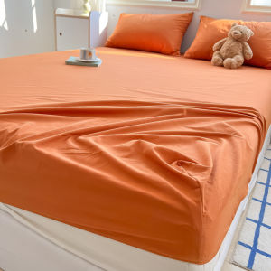 Dansunreve vừa vặn đàn hồi Ga Trải Giường màu trơn rửa tấm ga trải giường vải bông Trắng/Xám/Hồng chống trượt bọc nệm