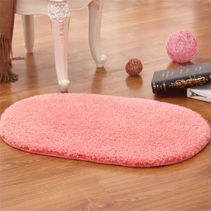 OOC Oval Non Slip For Shower Room Toilet Bathtub Coral Fleece Water Absorption Doormat Floor Carpet Bath Mat Bathroom Rugs