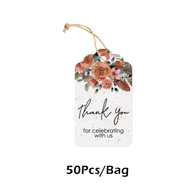 50Pcs/Set Personalize Rectangle Souvenir Tags Gift Tags Hang Tag Party Wedding Decorations