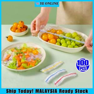 100 Pcs Disposable Food Cover Universal Dustproof Wrap Food Bag PE Fresh-Keeping Film Cover Disposable Plastic Food Wrap