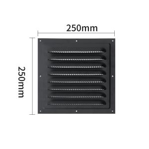 JAYQQ Square Metal Vent Cover Built-in Insect Screen Stainless Steel Louver Air Vents Grille White Black Air Vents Cover Bathroom Home Office