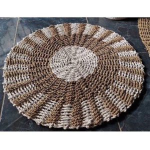 Rug Anyaman Seagrass 100 cm | Karpet Anyaman | Karpet Bulat | Floor Mat | Keset Anyaman Best Seller