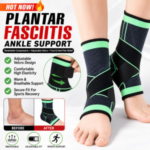 【Plantar Fasciitis/Compression Wraps】 Plantar Fasciitis Support Sleeve Adjustable Black Foot Brace for Heel Spurs & Arch Support