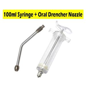 5-100ml Livestock Oral Drencher Heavy Duty Feeding Tool for Piglet Cow Goat Dog Durable Plastic Metal