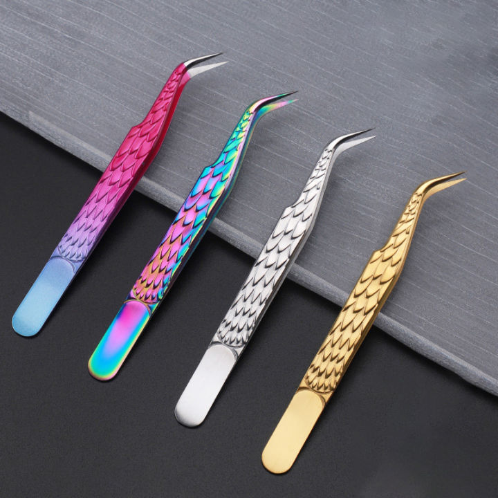1 Pcs Eyelashes Tweezers Stainless Steel superhard Tweezers High