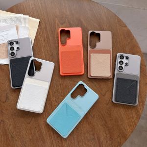 For Samsung Galaxy S26 S25 S24 S23 Ultra Case luxury Hard PU+PC Card wallet Protective Back Cover For Samsung S26 S25 S24Plus FE