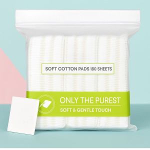 [Top Value] Bông tẩy trang MNS 180 miếng Cotton tự nhiên tẩy trang mềm mịn ISO9001:2015
