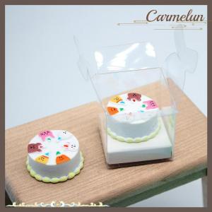 [Carmelun] 1 12 Dollhouse Cartoon Cake With Clear Box Model Dollhouse Mini Simulation Dessert Decoration Dolls House Food Accessories
