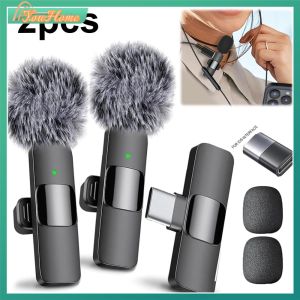 Dual Function Wireless Lavalier Microphone Noise Cancelling Portable Audio Recorder for Vlogging and Event Recording