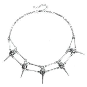 Vintage Gothic Bird Skull Necklace Symbolizing Mystery and Power Adjustable Necklace for Unique Fashion Enthusiasts