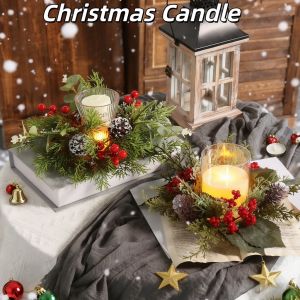 Candlestick Wreath Candle Rings Candle Rings Wreaths Small Boho Wreath Pillar Candle Holder for Wedding Home Decor