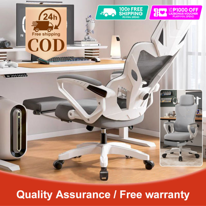 COD】Office Chair Ergonomic with footrest Chair Computer Chair for