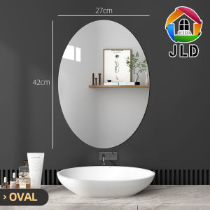 STICKER CERMIN OVAL 3D STIKER DINDING Kaca Acrylic Dengan Perekat Wallpaper Mirror Kamar Mandi Kotak