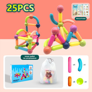 FUNToy Mainan Batang Blok Magnetik Puzzle Mainan Pendidikan Awal Pengembangan Intelektual Montessori Dirakit Magnet Blok Bangunan untuk Anak Laki-laki dan Perempuan