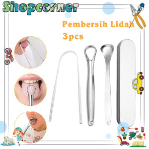 3Pcs Pembersih lidah/Sikat lidah/Stainless Steel Tongue Scraper Kit for Oral Hygiene