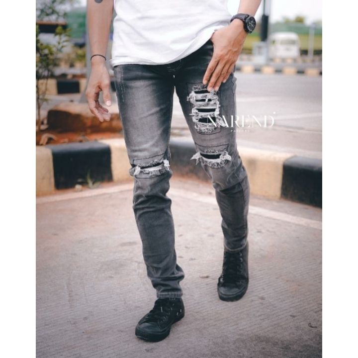 SIGMA Jeans - M88 Celana Panjang Jeans Skinny Pria Model Fit Ripped ...