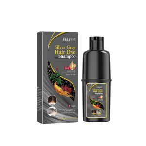 EELHOE Black Hair Dyeing Shampoo (Silver Grey) Gentle non-irritating moisturizing scalp easy color changing hair shampoo
