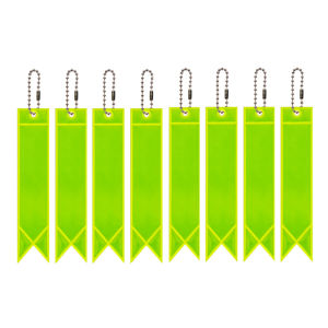 10PCS High Visibility Reflective Tag for School Bag Backpack Bike Keychain Safety Warning Pendant PVC Night Running Walking Reflector