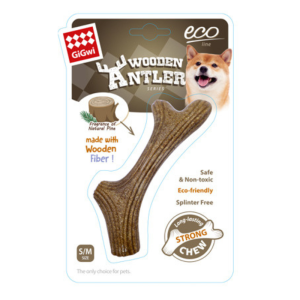 [MochiHome]GiGwi Natural Wooden Antler Dogs Puppy Bite Resistant Chew Dog Toy Cleaning Teeth