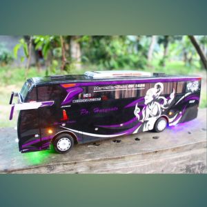 Mainan Bus Telolet Basuri Miniatur Bis Po Haryanto Geprek Miniatur Bus Mobil Mainan Full Lampu Led