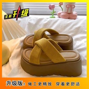 Free Shipping New Summer Styles: Platform Sandals With Thick Soles And Crisscross Straps Perfect For Women To Wear Outdoors In Summer Also Suitable For Petite Women And As Beach Sandals
