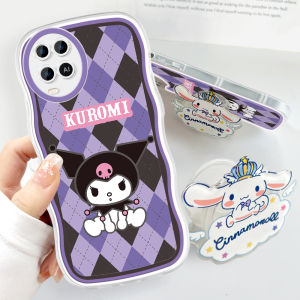 (With Free Holder) Casing Case For OPPO A60 A54 2021 A55 A57 A57 2022 A5S A7 A71 A74 A76 A77S A83 Phone Case For Girls Boys Cartoon Hello Kitty Melody Soft Wavy Protect Cover
