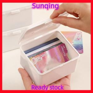 SQ Stationery [Flash Sale] Hộp lưu trữ màu trắng có thể xếp chồng đồ lặt vặt lưu trữ tổ chức với bìa chống bụi văn phòng phẩm lưu trữ trường hợp nhà tổ chức chủ