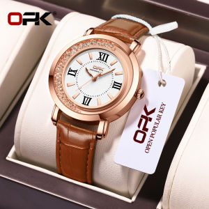 OPK Watch For Women Waterproof 2026 New Style Original Branded Elegance Fashion Leather Watch Band Luminous Quartz Watch