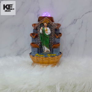 Saint Jude LED Water Fountain with Cascading Bowls