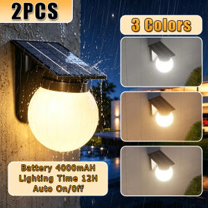 CANMEIJIA Solar Wall Light A-charming Outdoor Waterproof IP67 Wall Lamp 3 Colors Garden Light Automatic sensor Christmas Lamp ﻿