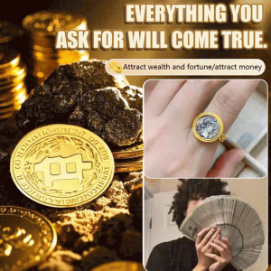 Ancient Coin Goddess Open Ring Unique Personalized Design Gold Fortune Vintage Wealth Ring