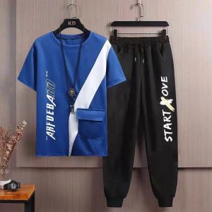 Naimo Short-sleeved Suit Mens Two-piece Sports Casual Handsome Korean Version of The Trend of A Set of Clothes for Students