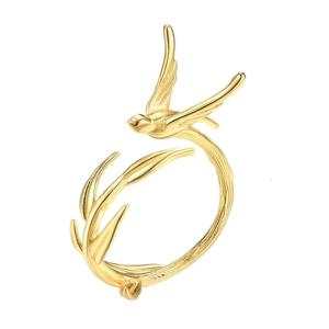 Women Asymmetrical Rings Featuring Swallow Designs Adjustable Finger Rings Swallow Open Rings Suitable for Party Daily