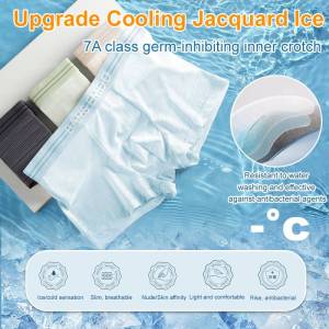 Mens Ice silk boxer shorts with Jacquard stripes